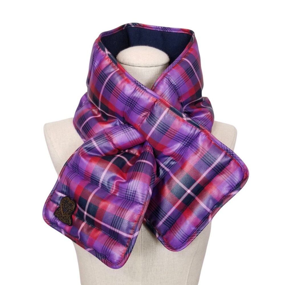 Coach Poppy Plaid Puffer Loop Scarf